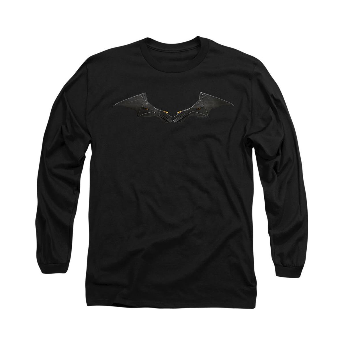 The Batman Mens (2022) Chest Logo Long Sleeve Adult T-Shirt - Black