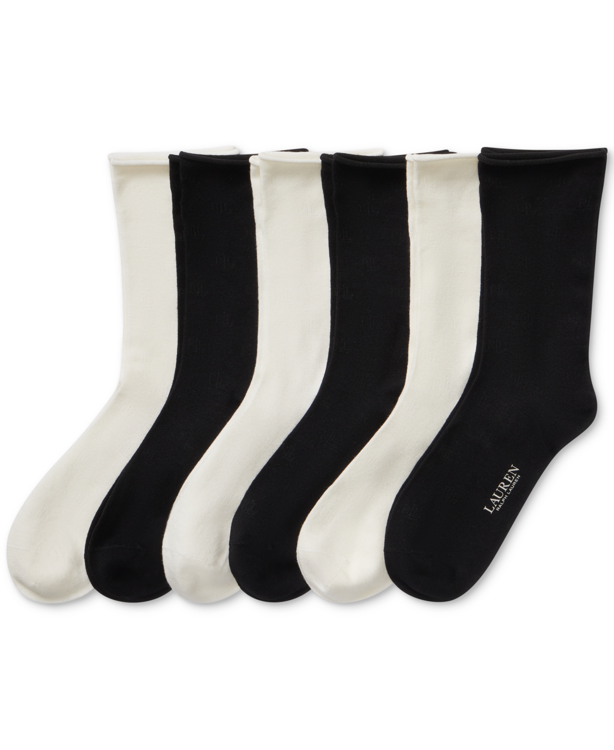 Women's 6-Pk. Roll Drop Needle Socks L3153PK2 - Bast