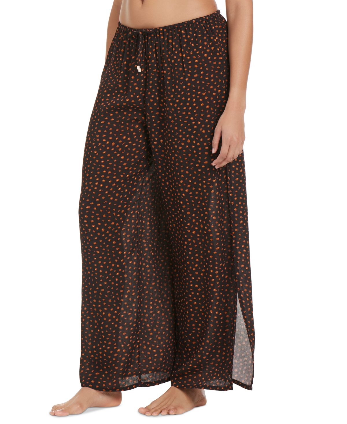 Bar Iii Women's Safari Heat Drawstring Pants Cover-up, Exclusively At Macy's In Brown