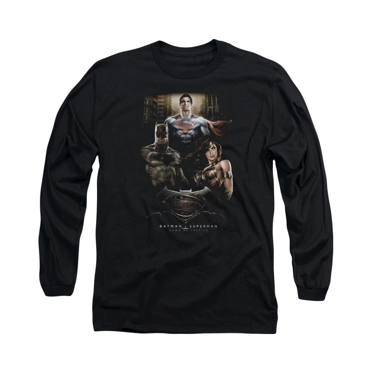 Men's The Three Long Sleeve Adult Tee / T-Shirt - Black