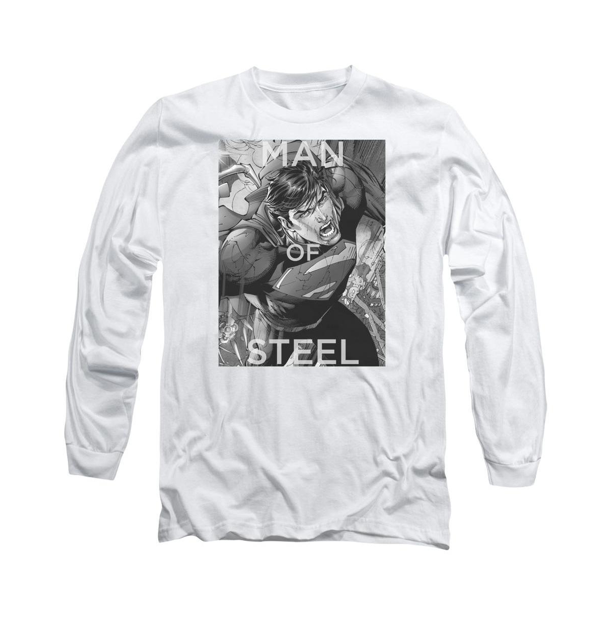 Men's Flight Of Steel Long Sleeve Adult Tee / T-Shirt - White