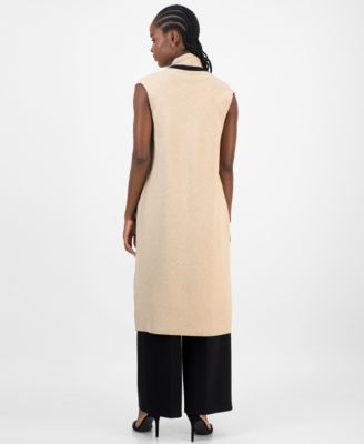 Women's Sleeveless Open-Front Cardigan