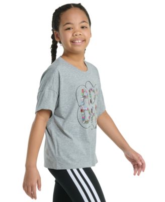 Big Girls Short-Sleeve Drop-Shoulder Logo Graphic T-Shirt