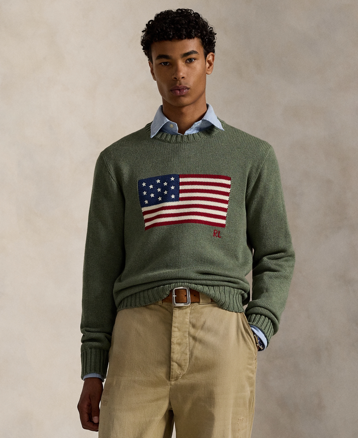 Polo Ralph Lauren Unisex The Iconic Flag Sweater In Black