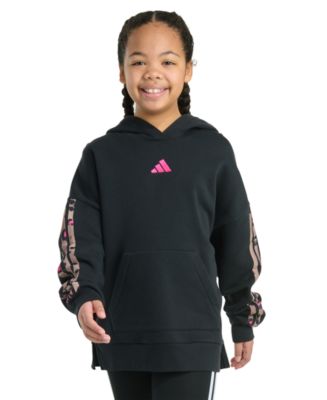adidas Big Girls Long-Sleeve Printed 3-Stripes Slit Fleece