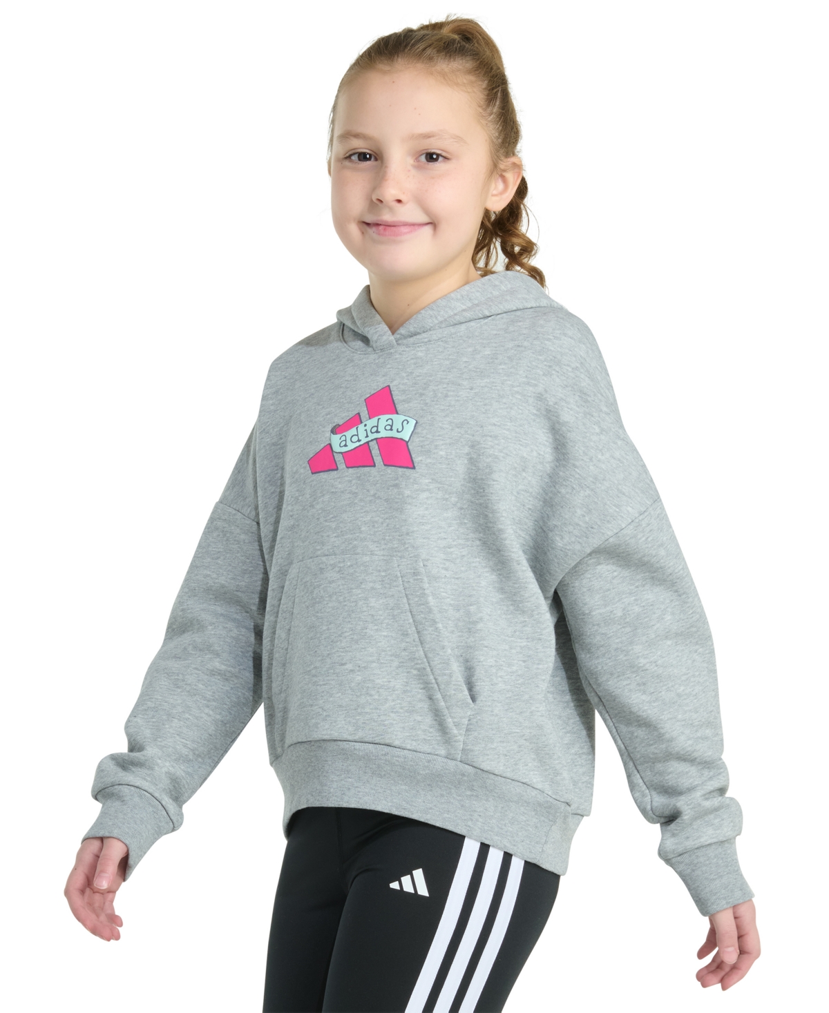Adidas Originals Adidas Kids' Logo Hoodie In Gray
