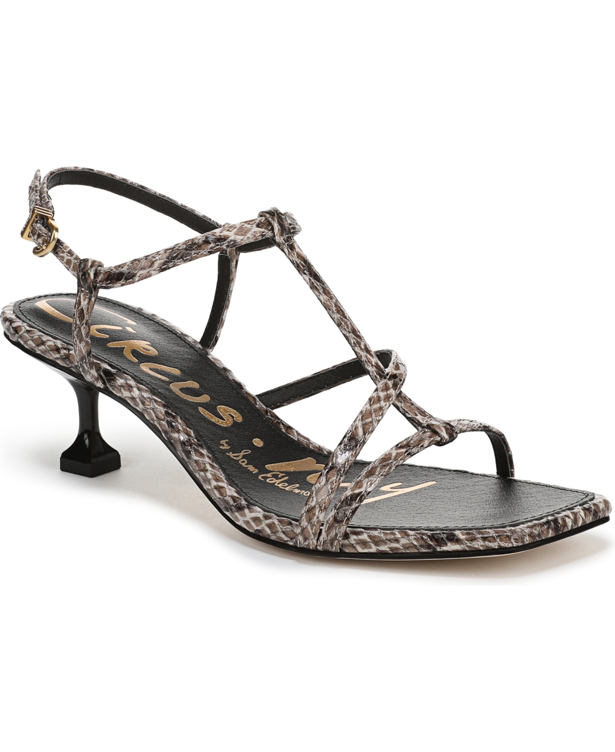 Women's Jaida Strappy Mid-Heel Dress Sandals - Cognac/Black Leopard Multi