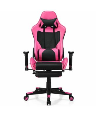 1 Pc PU Leather Gaming Chair USB Massage Lumbar Pillow Footrest Ergonomic Design Bedroom or Game Room