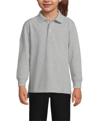 Girls Long Sleeve Mesh Polo Shirt