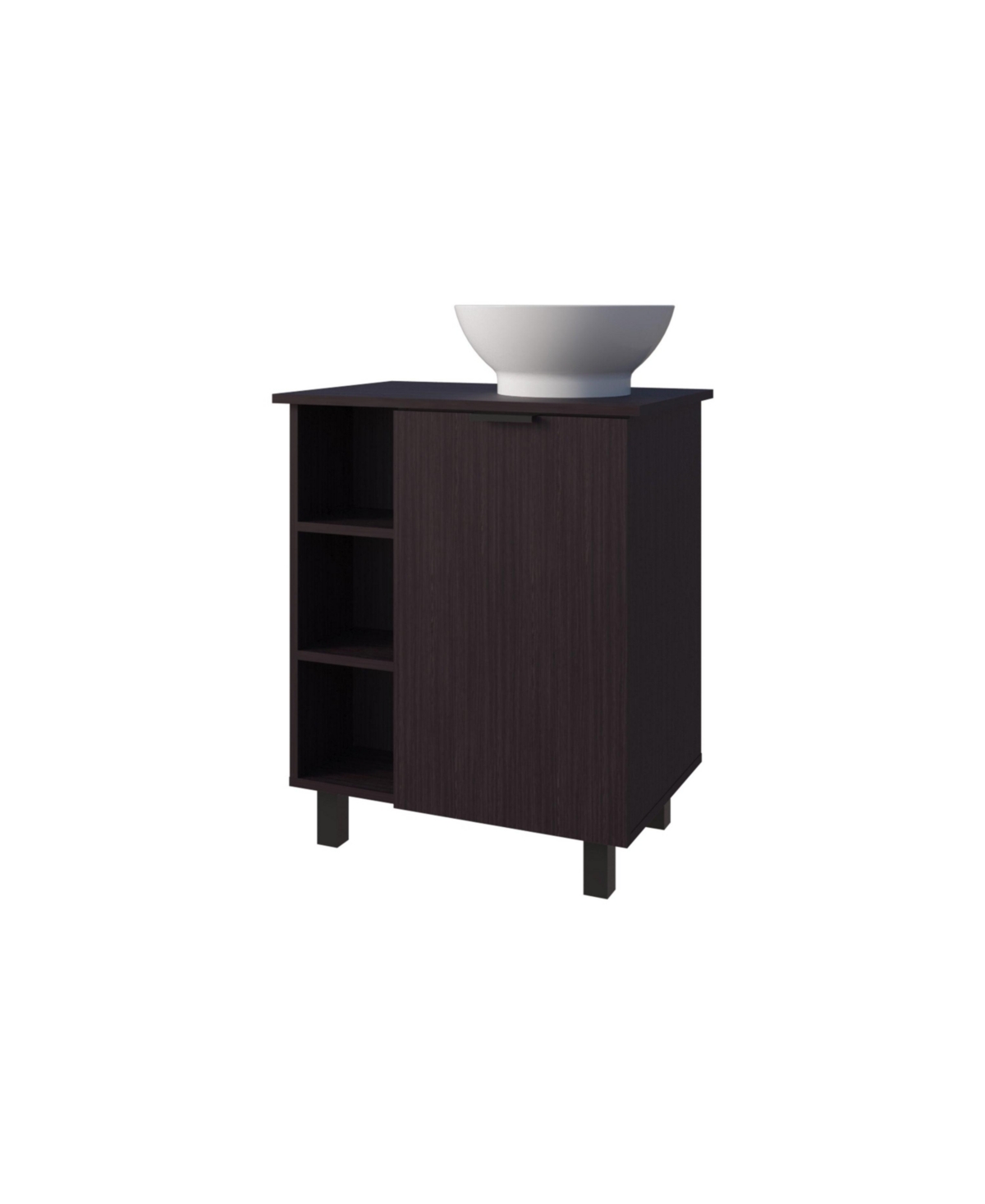 Fm Furniture Pinal Bathroom Vanity, Single Door, 8 Storage Shelves (6 Open and 2 Closed)