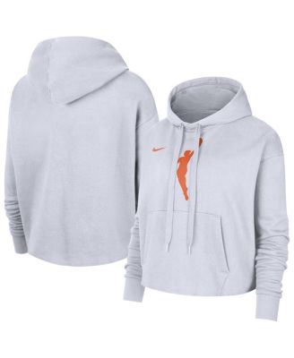 Nike - Women's White WNBA Logo Woman Team 13 Cropped Pullover Hoodie
