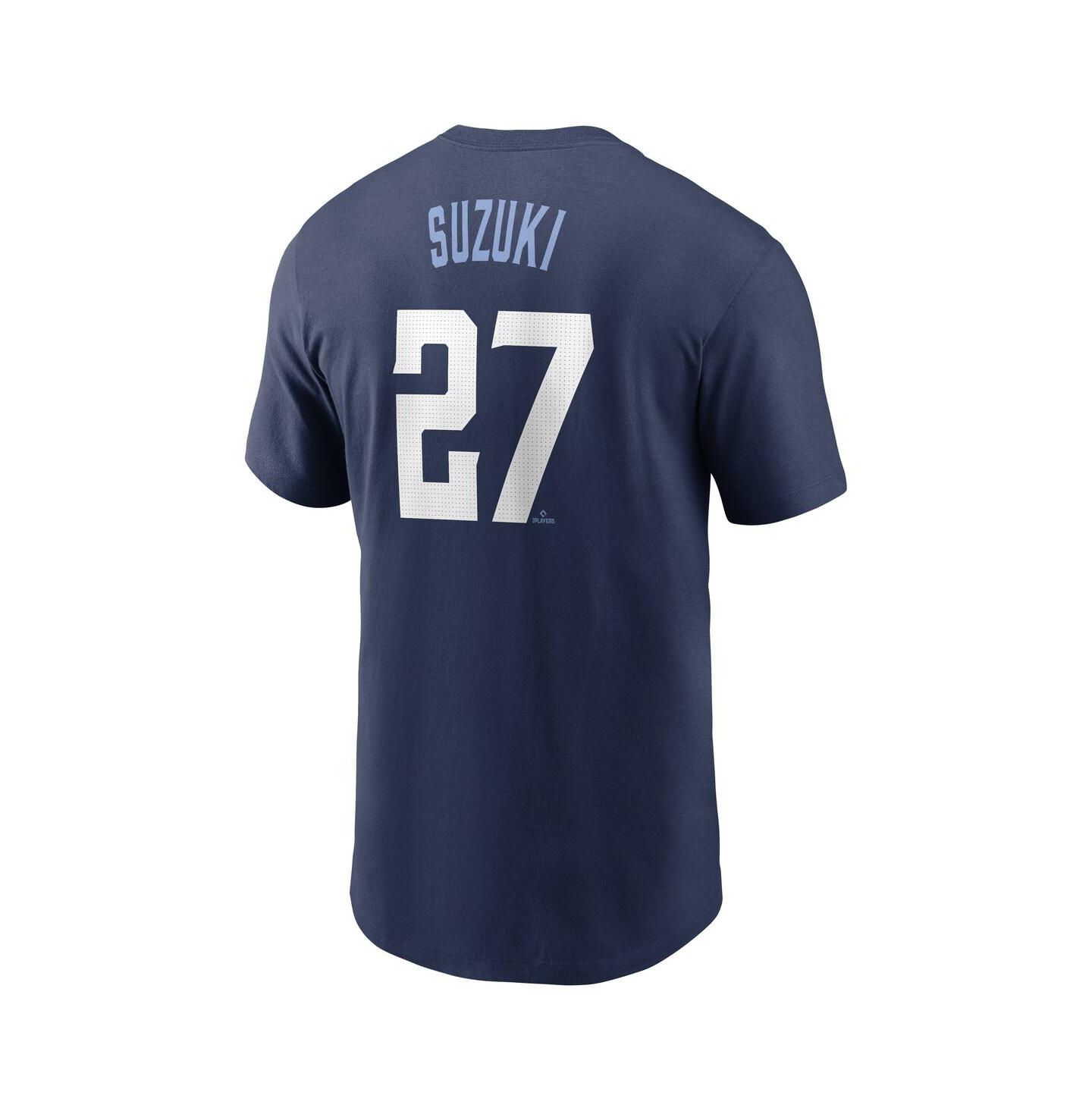 Мужская футболка Nike Seiya Suzuki Navy Chicago Cubs Fuse City Connect Name & Number — фото 3