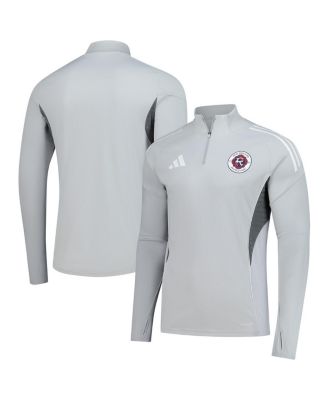 adidas - Men's Silver New England Revolution 2025 AEROREADY Quarter-Zip Long Sleeve Training Sweatshirt