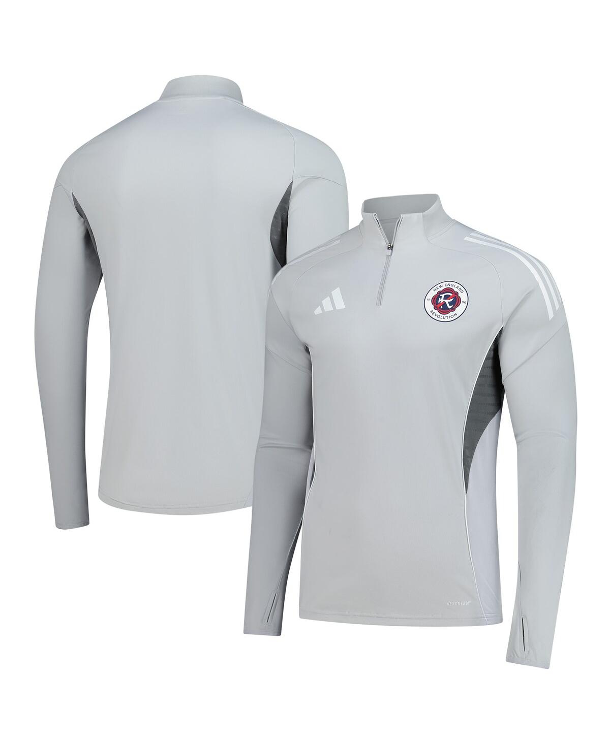 Men's Silver New England Revolution 2025 Aeroready Quarter-Zip Long Sleeve Training Sweatshirt - Silver