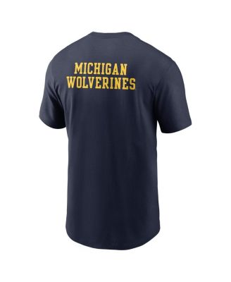 Men's Navy Michigan Wolverines 2-Hit Stacked T-Shirt