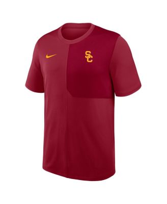 Men's Cardinal USC Trojans 2025 Sideline UV Performance Coach T-Shirt