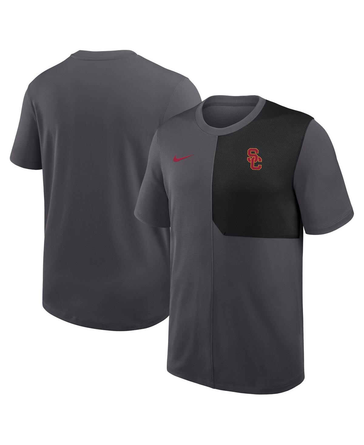 Men's Anthracite Usc Trojans 2025 Sideline Uv Performance Coach T-Shirt - Anthracite