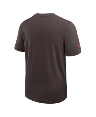 Men's Brown Cleveland Browns Sideline UV Performance Coach T-Shirt