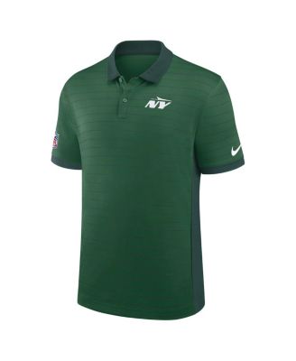 Men's Green New York Jets Sideline Victory Stripe Performance Polo Shirt