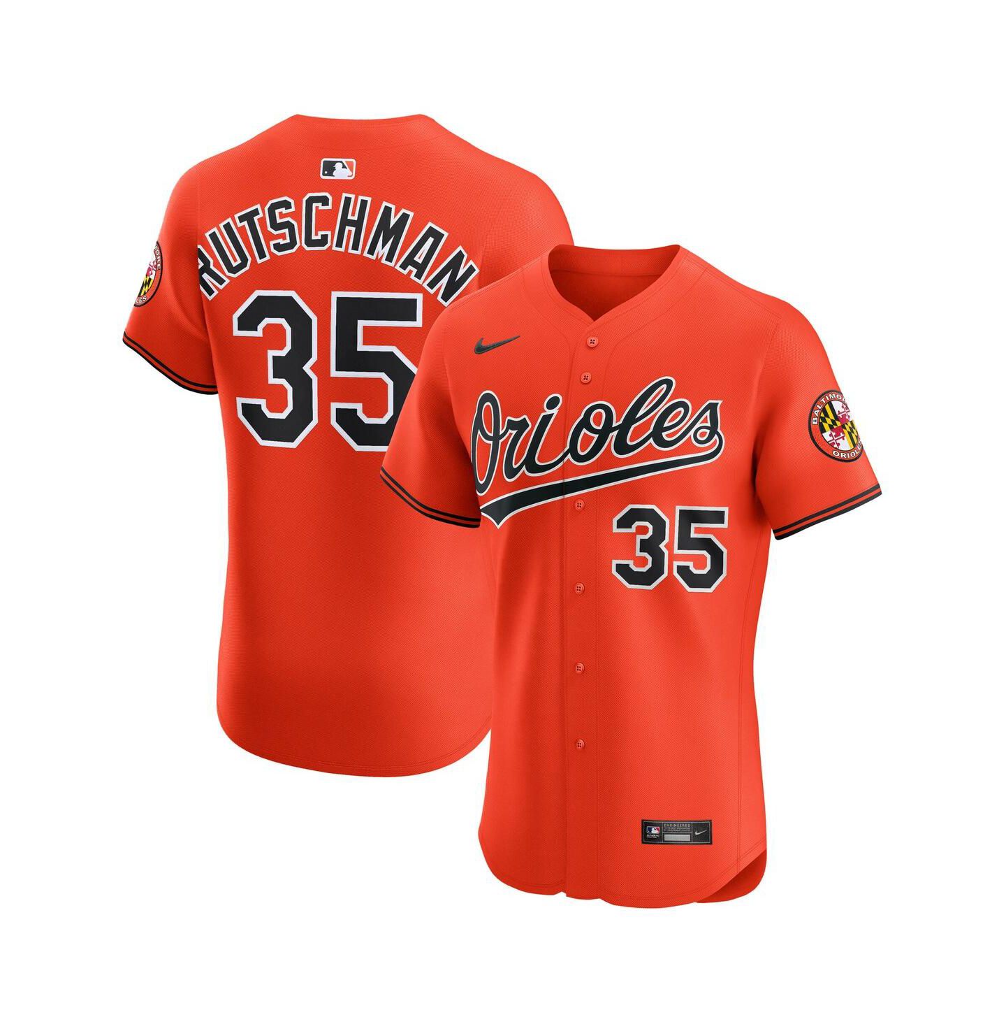 Мужской топ Nike Adley Rutschman Orange Baltimore Orioles Alternate 2 Elite Jersey — фото 1