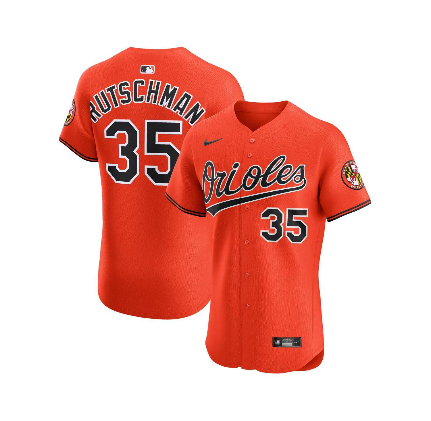 Men's Adley Rutschman Orange Baltimore Orioles Alternate 2 Elite Jersey