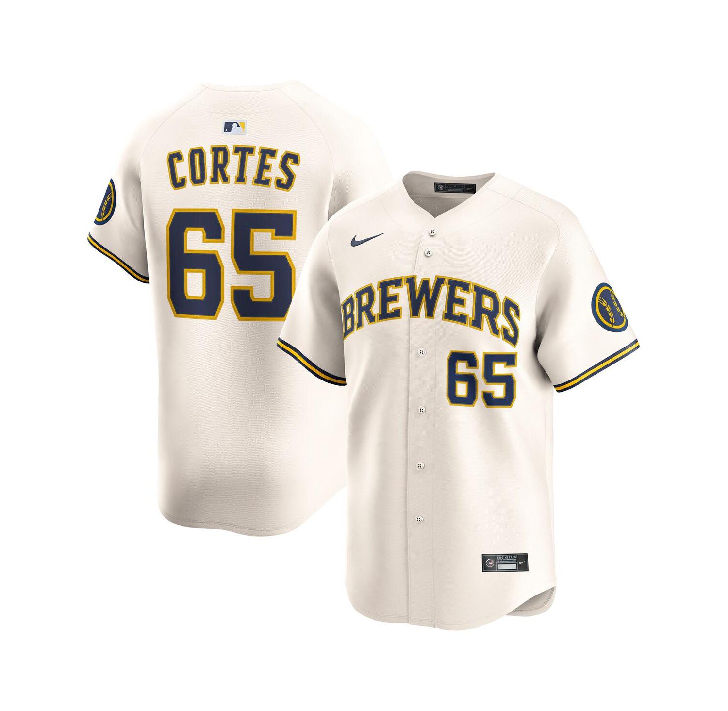 Men's Nestor Cortes Cream Milwaukee Brewers Home Limited Player Jersey