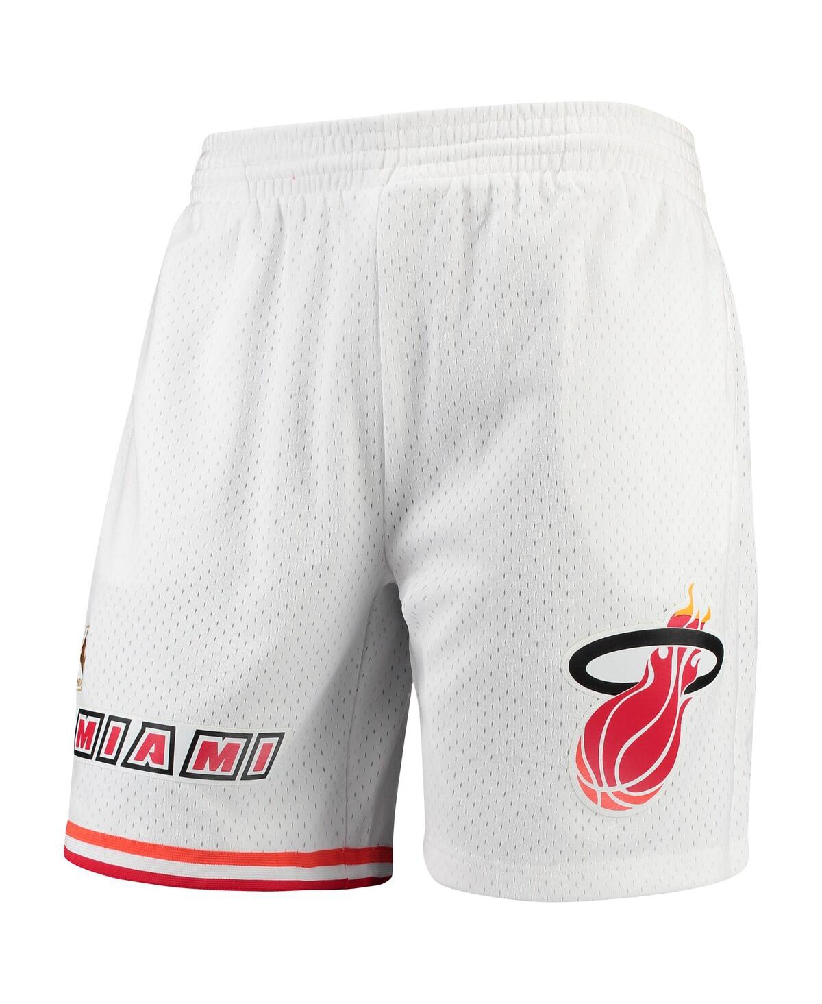 Mitchell & Ness Men's White Miami Heat Hardwood Classics Team Swingman Shorts In White