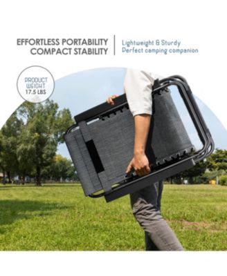 Outdoor Patio Zero Gravity Chair - Reclining Lounge Chair with Pillow & Cup Holders