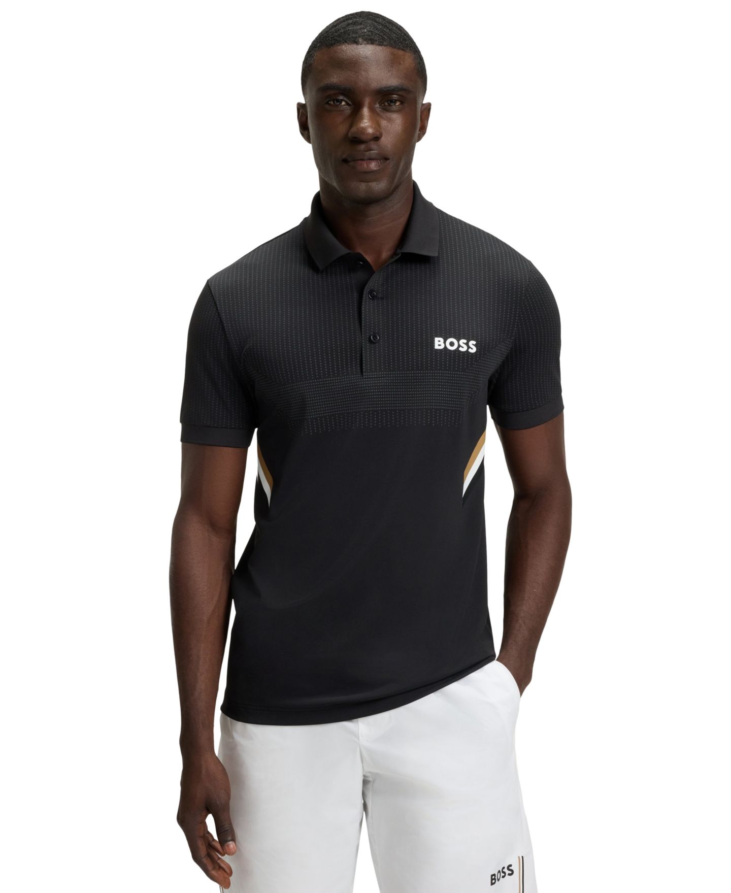 Мужское поло Hugo Boss Active Moisture Management Slim-Fit Polo Shirt, цвет: Чёрный — фото 1