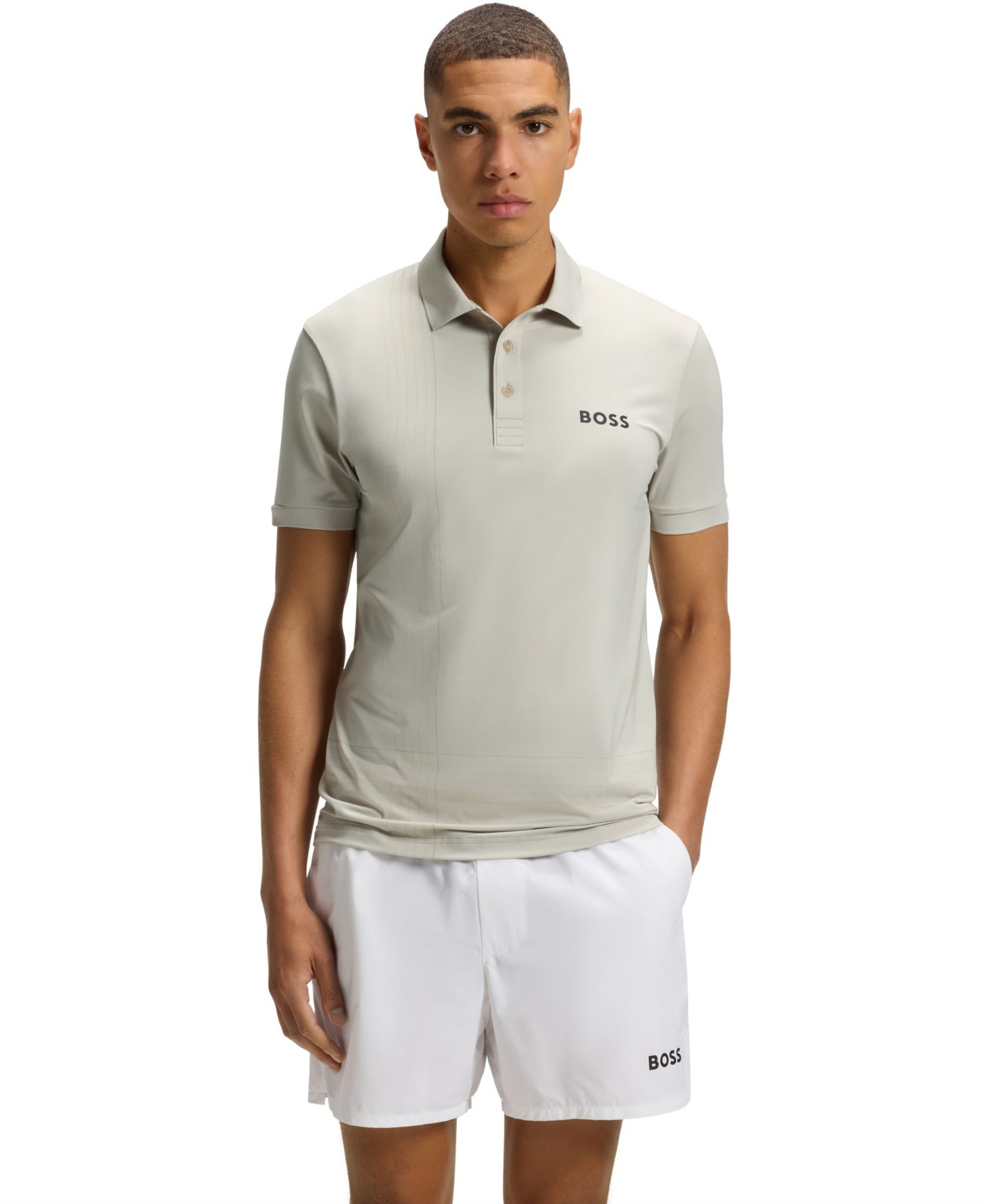 Мужское поло Hugo Boss Active Quick-Dry Polo Shirt, цвет: Бежевый — фото 1