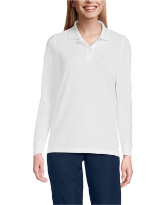 Women's Long Sleeve Mesh Polo Shirt