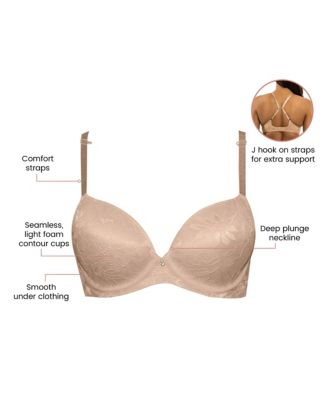 Women's Luxlacy Lace T-Shirt Bra, True Nude, 40H