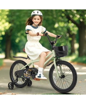 Slickblue Kids Bike with Training Wheels Adjustable Seat and Handlebar for Ages 4 to 7