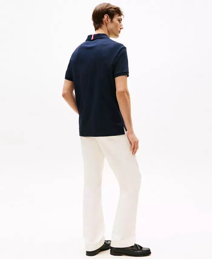 Men's Regular-Fit Smooth Touch Liquid Cotton Collar Stripe Polo Shirt - thumbnail 10
