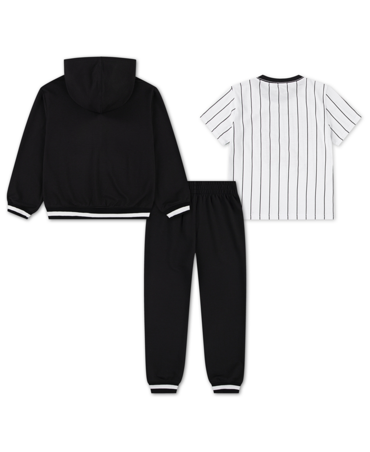 Jordan Toddler Boys 3-piece Jersey French Terry Full-zip Hoodie, T-shirt And Pants Set In Black
