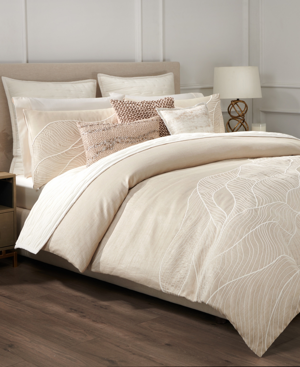 Donna Karan Home Dune Embroidered Duvet Cover