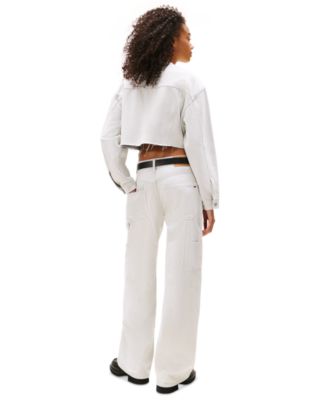 Women's Oversize Collarless Crop Jacket