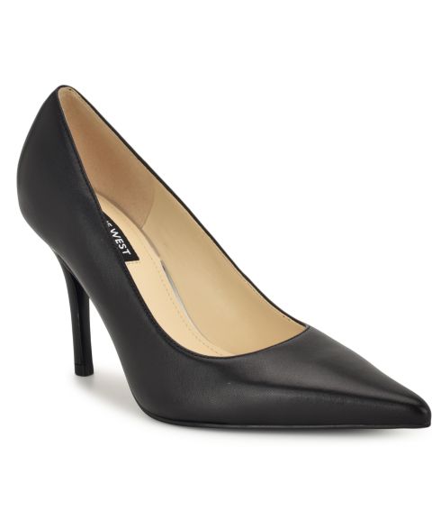 Женские туфли Nine West Gemmha Slip-On Stiletto Pumps, цвет: Чёрный кожаный