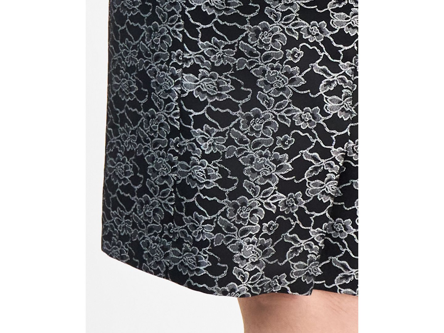 Женские платья Le Suit Plus Size Floral Jacquard Sleeveless Sheath 2 Piece Dress Suit, цвет: Чёрный разноцветный — фото 8