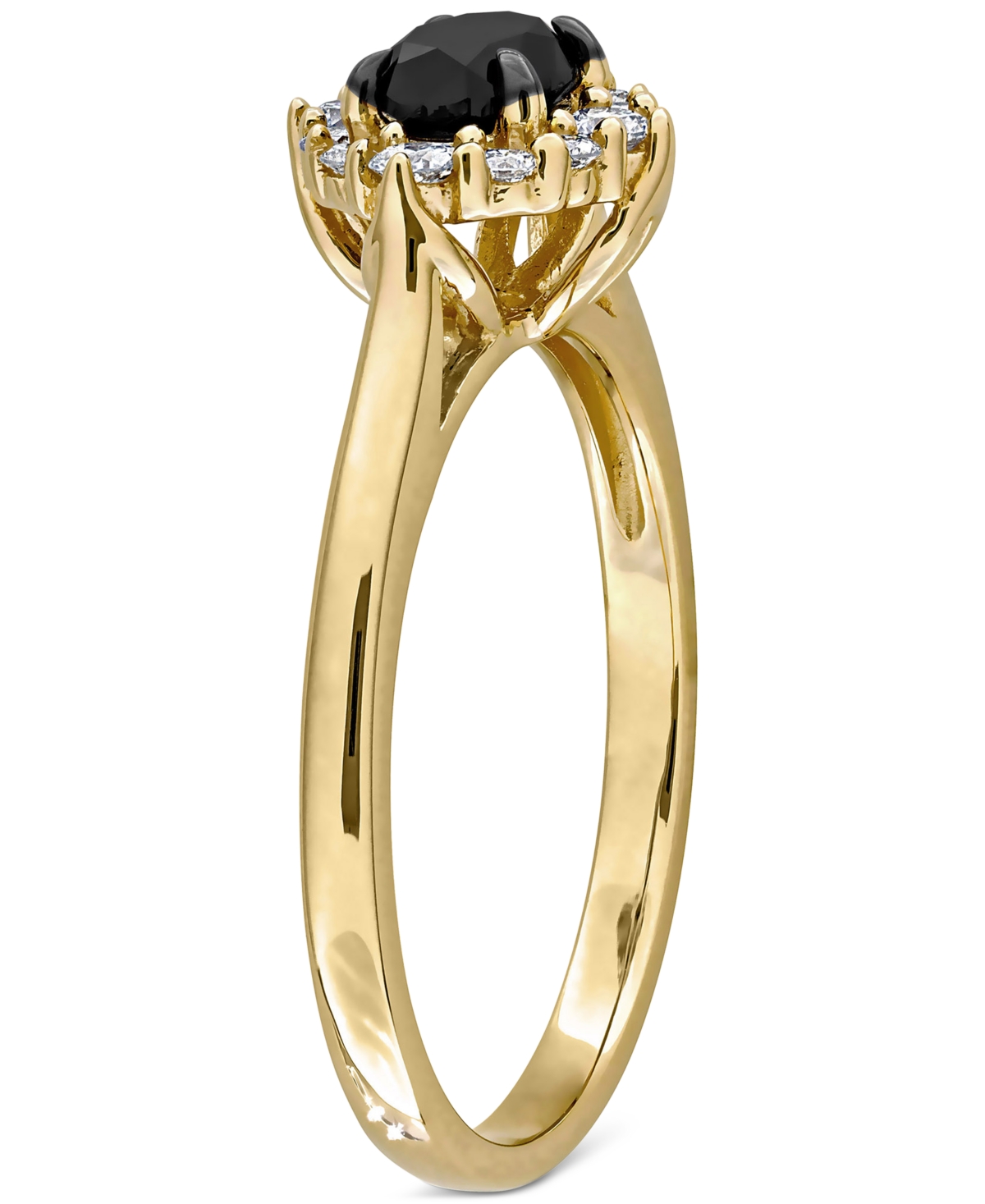Black & White Diamond Oval Halo Engagement Ring (3/4 ct. t.w.) 14k Gold