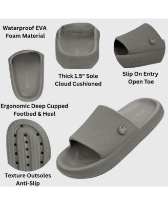 Men's Omar Slides Pillow Slippers Ultra Cushioned Cloud Slide Sandal