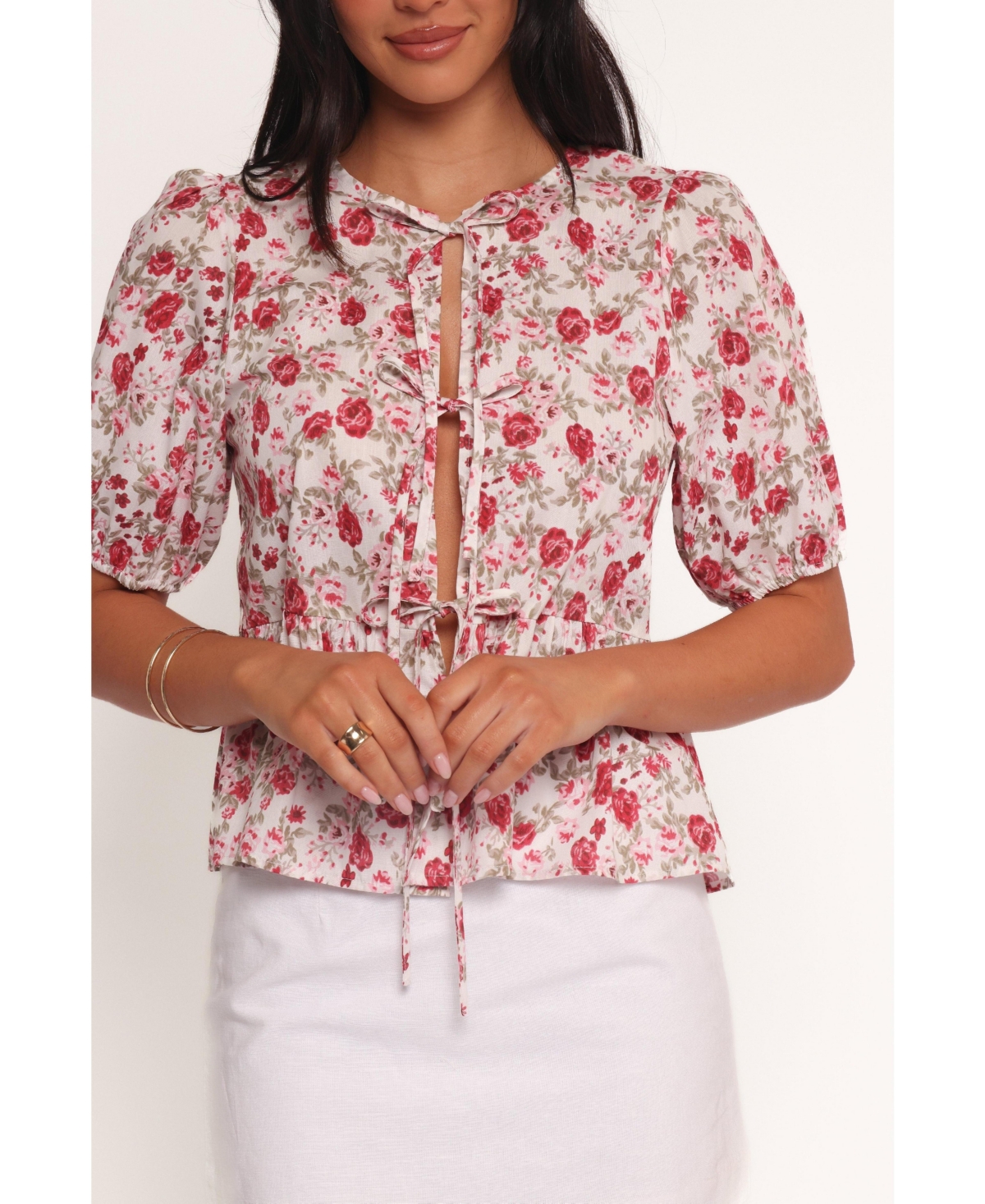 Tyra Top - Red floral