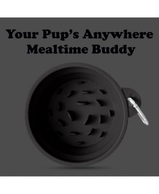 Slow-Feeder, Non-Skid, BPA-Free Silicone Travel Dog Bowl