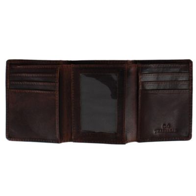 Men's Tennyson Tri-Fold Genuine Leather Wallet with ID Window