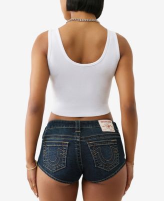 Women's Crystal Rib Crop Tank Top