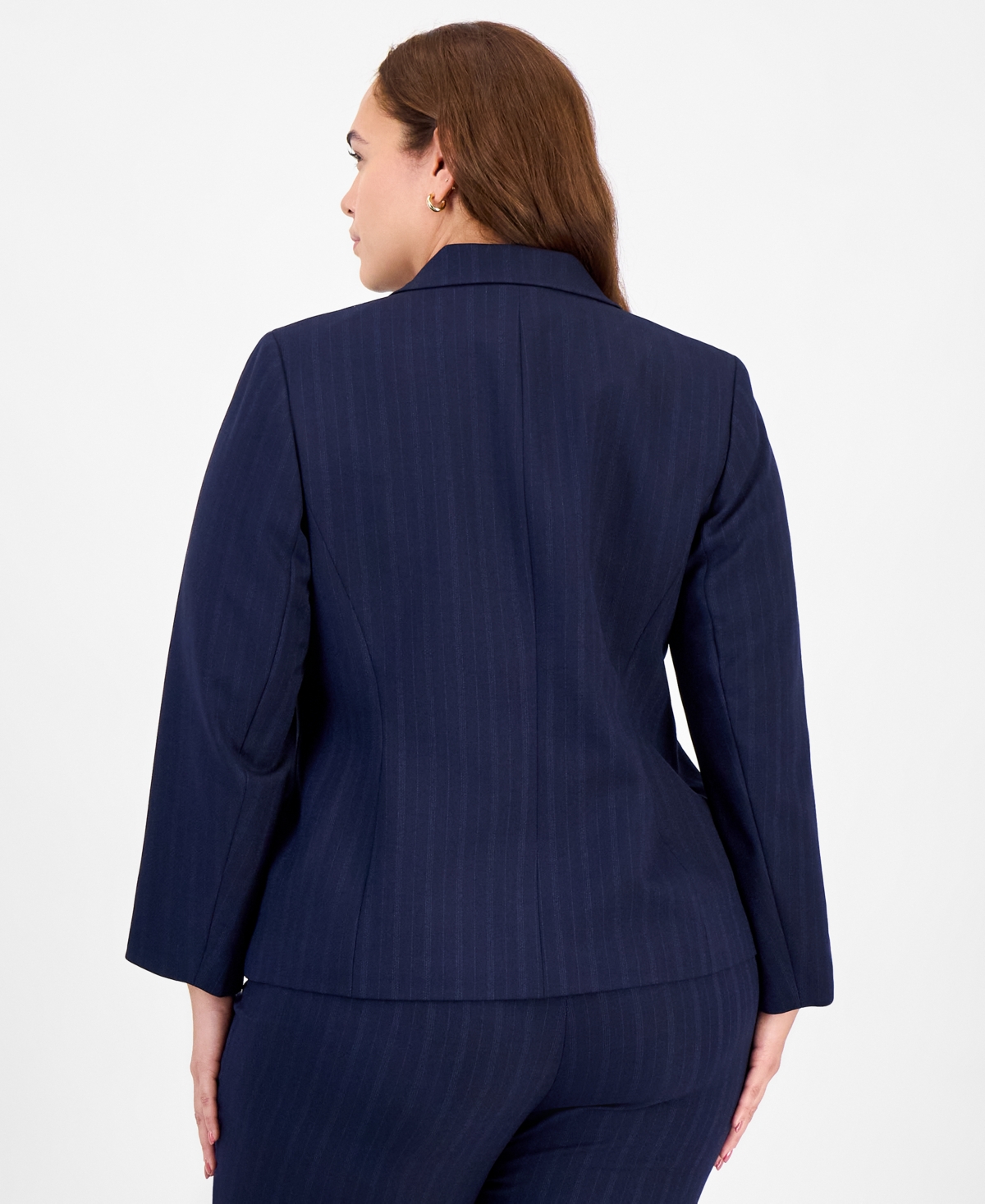 Le Suit Women's Notch-collar One-button Pantsuit In Blue