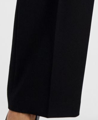 Women's Framed Plaid Belted Wide-Leg Pantsuit Set, Regular & Petite