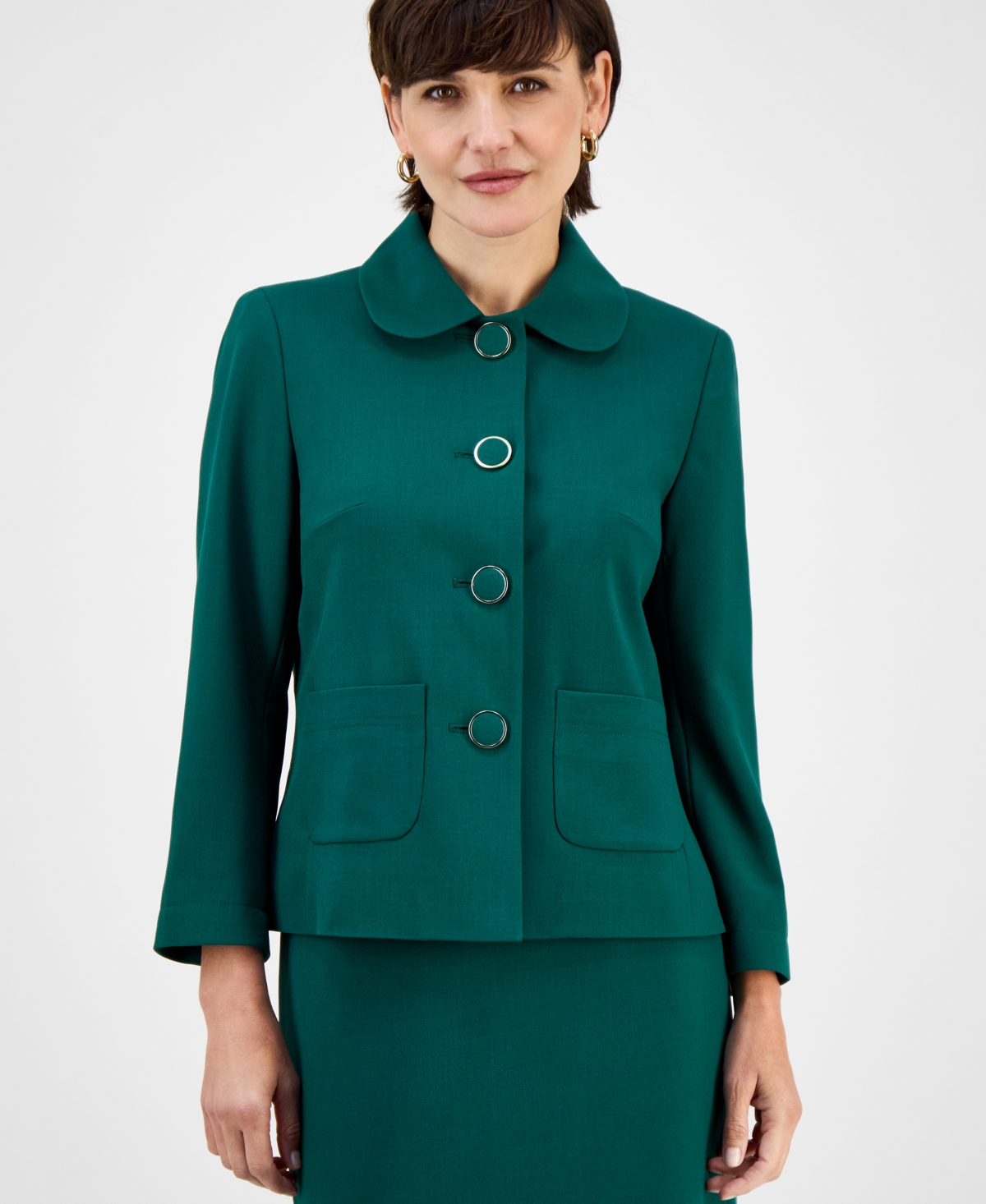 Le Suit Women's Pencil Skirt Suit In Green