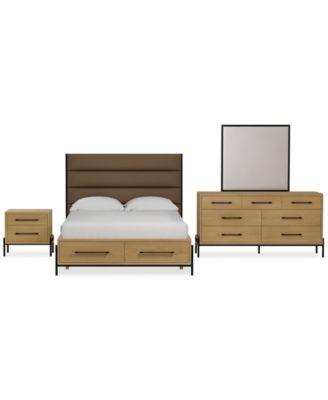Linstead 3-Pc. Queen Upholstered Storage Set (Bed, Dresser & Nightstand), Created for Macy's
