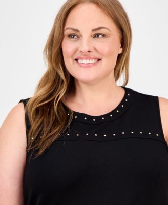 Plus Size Stud-Detail Tank Top